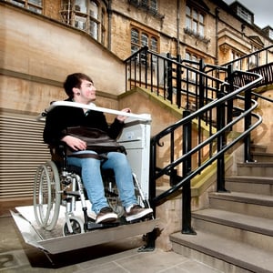 Outdoor wheelchair platform stairlift