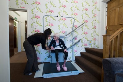 Stannah-folding-access-lift-care-home-in-use