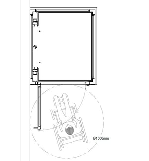 Turning circle required for platform lift access